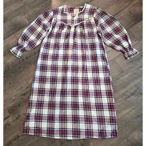 Women's‎ sz S Erika Taylor Intimates Country Cottons Plaid Flannel Nightgown